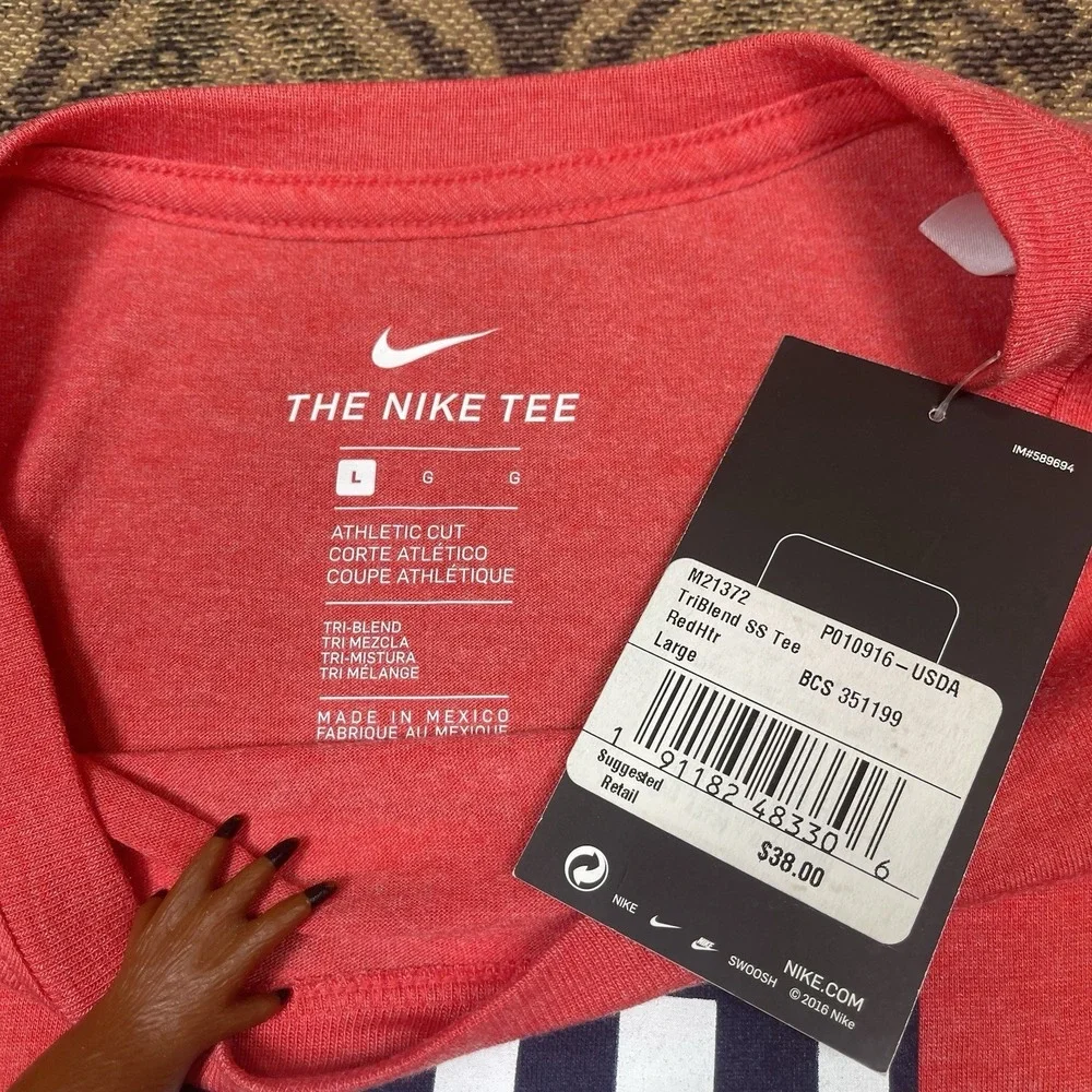 Nike USA Soccer Development Academy Heather Red T Shirt Mens Size Large New